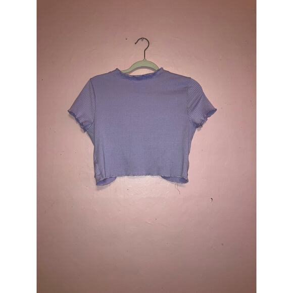 21 Saints lilac purple ribbed tie front cropped top size large - Picture 4 of 4